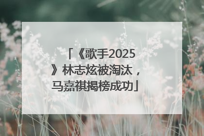 《歌手2025》林志炫被淘汰，马嘉祺揭榜成功
