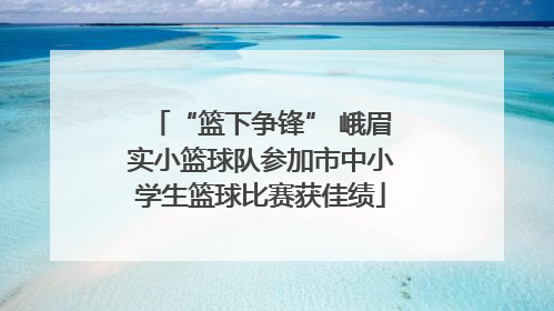 “篮下争锋” 峨眉实小篮球队参加市中小学生篮球比赛获佳绩