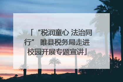 “税润童心 法治同行” 睢县税务局走进校园开展专题宣讲