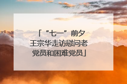 “七一”前夕 王宗华走访慰问老党员和困难党员