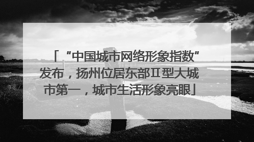 “中国城市网络形象指数”发布，扬州位居东部Ⅱ型大城市第一，城市生活形象亮眼