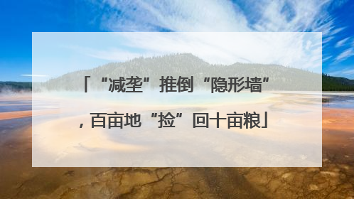 “减垄”推倒“隐形墙”，百亩地“捡”回十亩粮