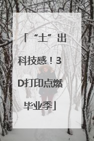 “土”出科技感！3D打印点燃毕业季