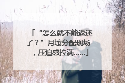 “怎么就不能返还了?”月壤分配现场,压迫感拉满……