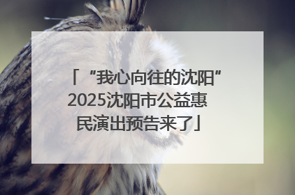 “我心向往的沈阳”2025沈阳市公益惠民演出预告来了