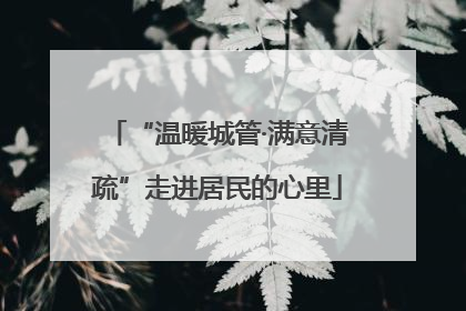 “温暖城管·满意清疏”走进居民的心里