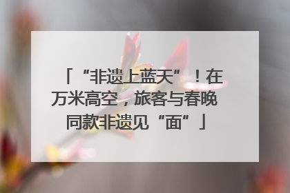 “非遗上蓝天”！在万米高空，旅客与春晚同款非遗见“面”