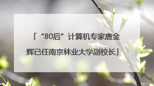“80后”计算机专家唐金辉已任南京林业大学副校长