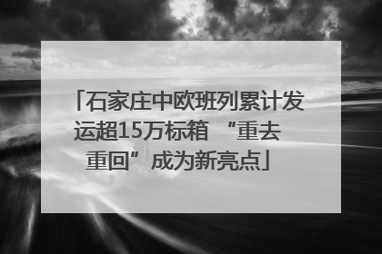 石家庄中欧班列累计发运超15万标箱 “重去重回”成为新亮点
