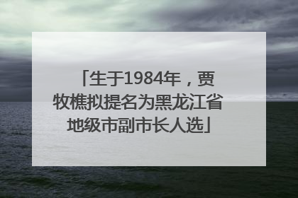 生于1984年，贾牧樵拟提名为黑龙江省地级市副市长人选