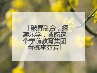破界融合，探趣乐学，普陀这个学前教育集团育桃李芬芳