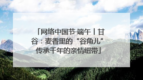 网络中国节·端午丨甘谷：麦香里的“谷角儿” 传承千年的亲情纽带