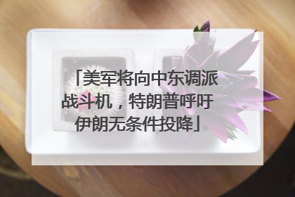 美军将向中东调派战斗机，特朗普呼吁伊朗无条件投降