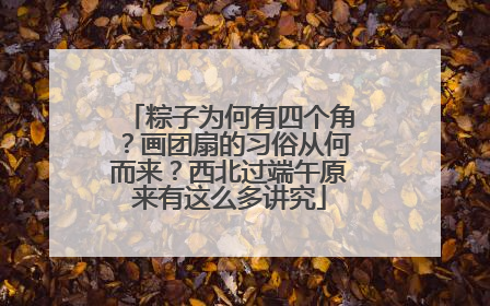 粽子为何有四个角？画团扇的习俗从何而来？西北过端午原来有这么多讲究