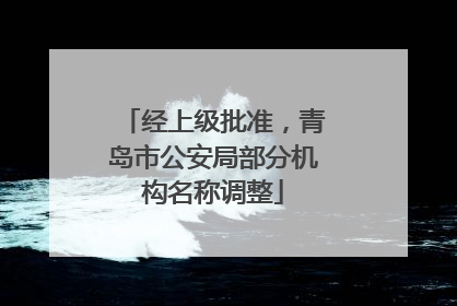 经上级批准，青岛市公安局部分机构名称调整