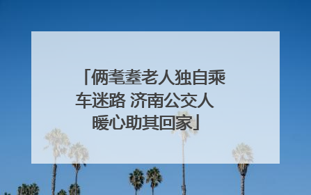 俩耄耋老人独自乘车迷路 济南公交人暖心助其回家