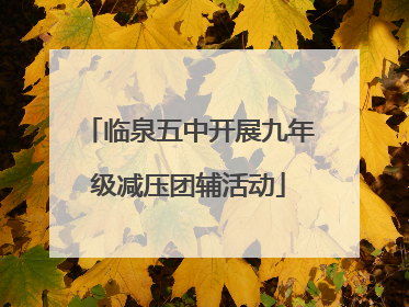 临泉五中开展九年级减压团辅活动