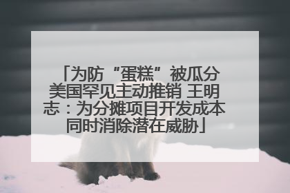 为防“蛋糕”被瓜分 美国罕见主动推销 王明志：为分摊项目开发成本同时消除潜在威胁