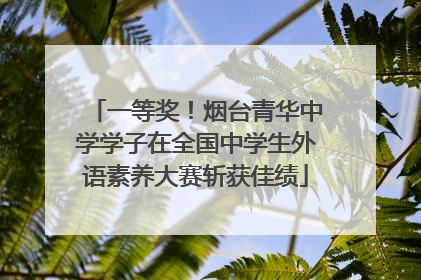 一等奖！烟台青华中学学子在全国中学生外语素养大赛斩获佳绩