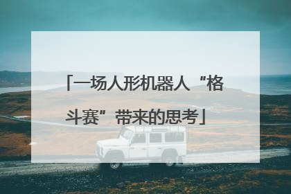 一场人形机器人“格斗赛”带来的思考