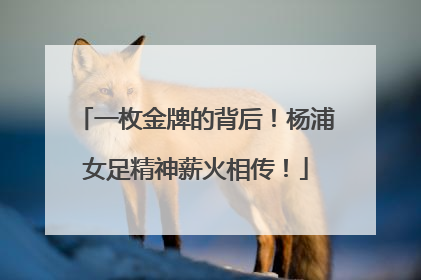 一枚金牌的背后！杨浦女足精神薪火相传！