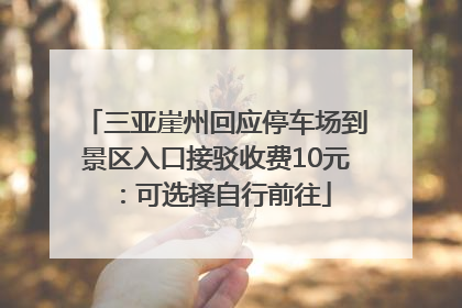 三亚崖州回应停车场到景区入口接驳收费10元：可选择自行前往