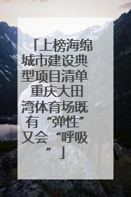 上榜海绵城市建设典型项目清单 重庆大田湾体育场既有“弹性”又会“呼吸”