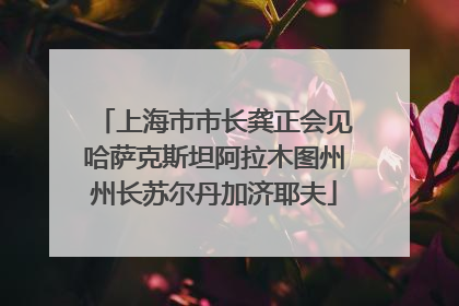 上海市市长龚正会见哈萨克斯坦阿拉木图州州长苏尔丹加济耶夫