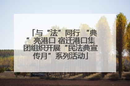 与“法”同行 “典”亮港口 宿迁港口集团组织开展“民法典宣传月”系列活动