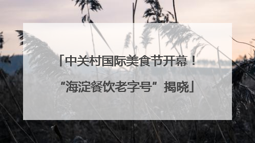 中关村国际美食节开幕！“海淀餐饮老字号”揭晓