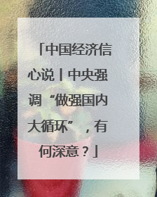 中国经济信心说丨中央强调“做强国内大循环”，有何深意？