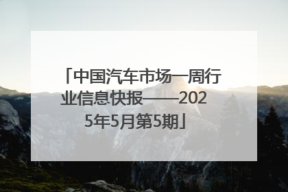 中国汽车市场一周行业信息快报——2025年5月第5期
