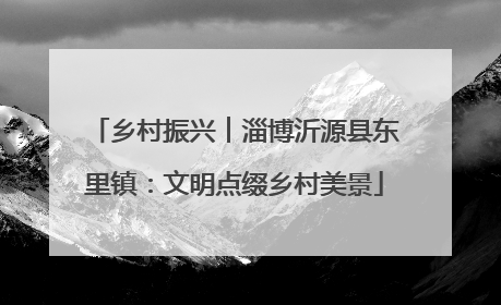 乡村振兴︱淄博沂源县东里镇：文明点缀乡村美景