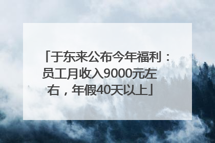 于东来公布今年福利：员工月收入9000元左右，年假40天以上