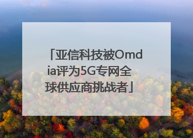 亚信科技被Omdia评为5G专网全球供应商挑战者