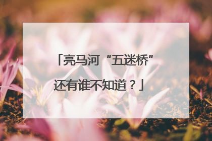 亮马河“五迷桥”还有谁不知道？