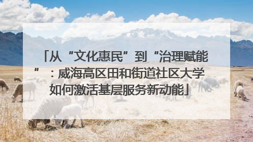 从“文化惠民”到“治理赋能”：威海高区田和街道社区大学如何激活基层服务新动能