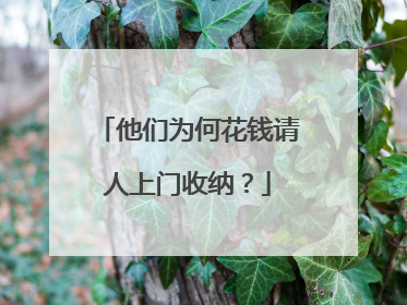 他们为何花钱请人上门收纳？