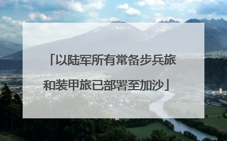 以陆军所有常备步兵旅和装甲旅已部署至加沙