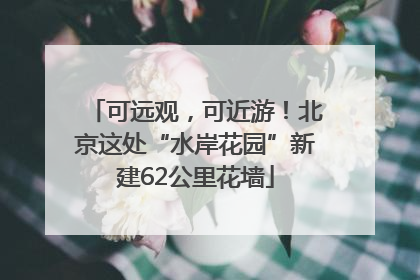 可远观，可近游！北京这处“水岸花园”新建62公里花墙