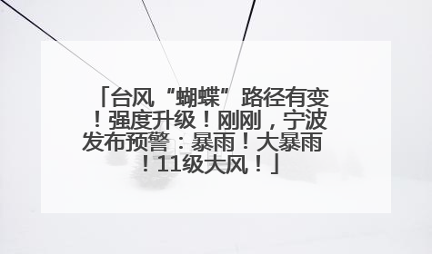 台风“蝴蝶”路径有变！强度升级！刚刚，宁波发布预警：暴雨！大暴雨！11级大风！