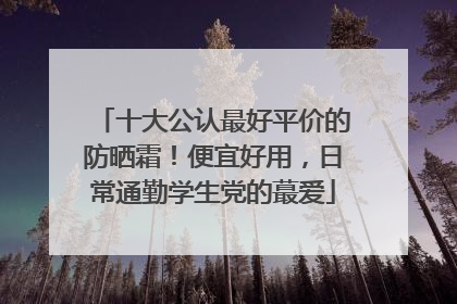 十大公认最好平价的防晒霜！便宜好用，日常通勤学生党的蕞爱