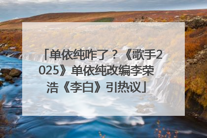 单依纯咋了？《歌手2025》单依纯改编李荣浩《李白》引热议