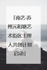 南艺·苏州元和塘艺术街区主理人共创计划启动