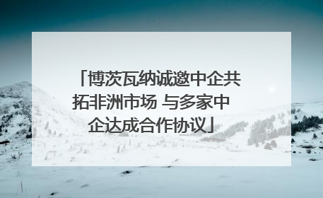 博茨瓦纳诚邀中企共拓非洲市场 与多家中企达成合作协议