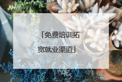 免费培训拓宽就业渠道