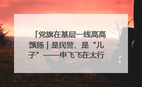 党旗在基层一线高高飘扬｜是民警、是“儿子”——申飞飞在太行山中的一线坚守