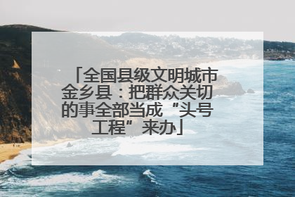 全国县级文明城市金乡县：把群众关切的事全部当成“头号工程”来办