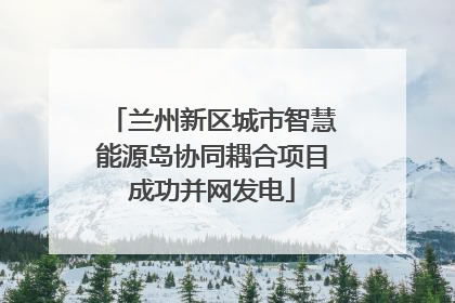 兰州新区城市智慧能源岛协同耦合项目成功并网发电