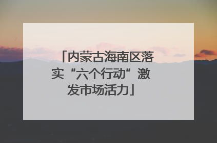 内蒙古海南区落实“六个行动”激发市场活力